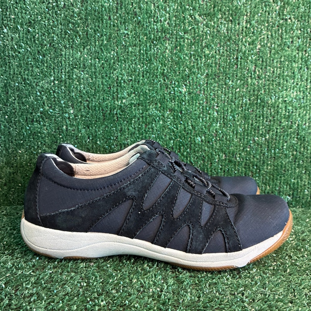Dansko Harlie Suede Fabric Bungee Comfort Walking Sneakers Black Womens Sz 6.5-7